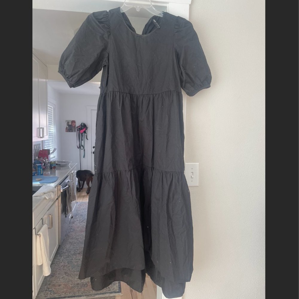 ZARA midi and billowy black dress